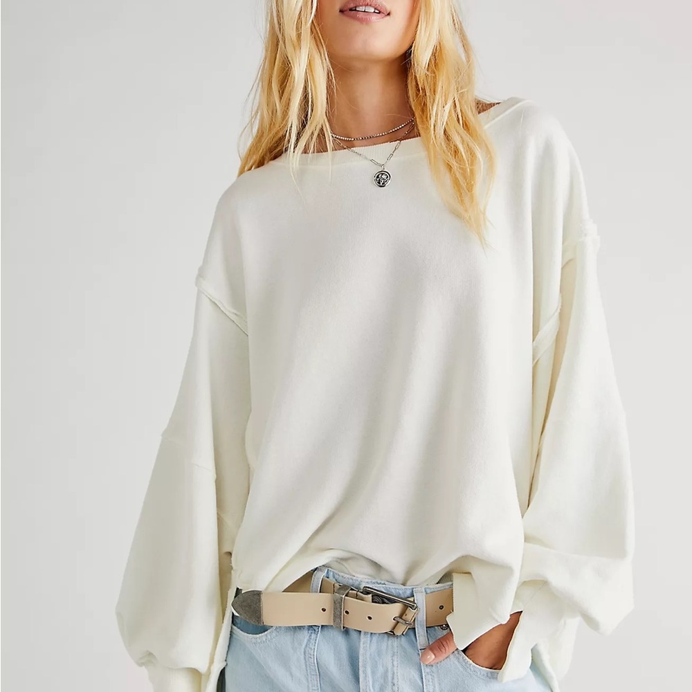 We The Free Light Beige Knit Top